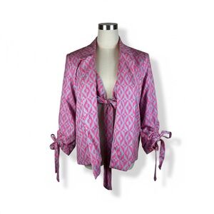 Chic Pink Patterned Women's Blazer